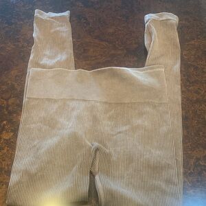 Better Be Kids Ribbed Beige Leggings